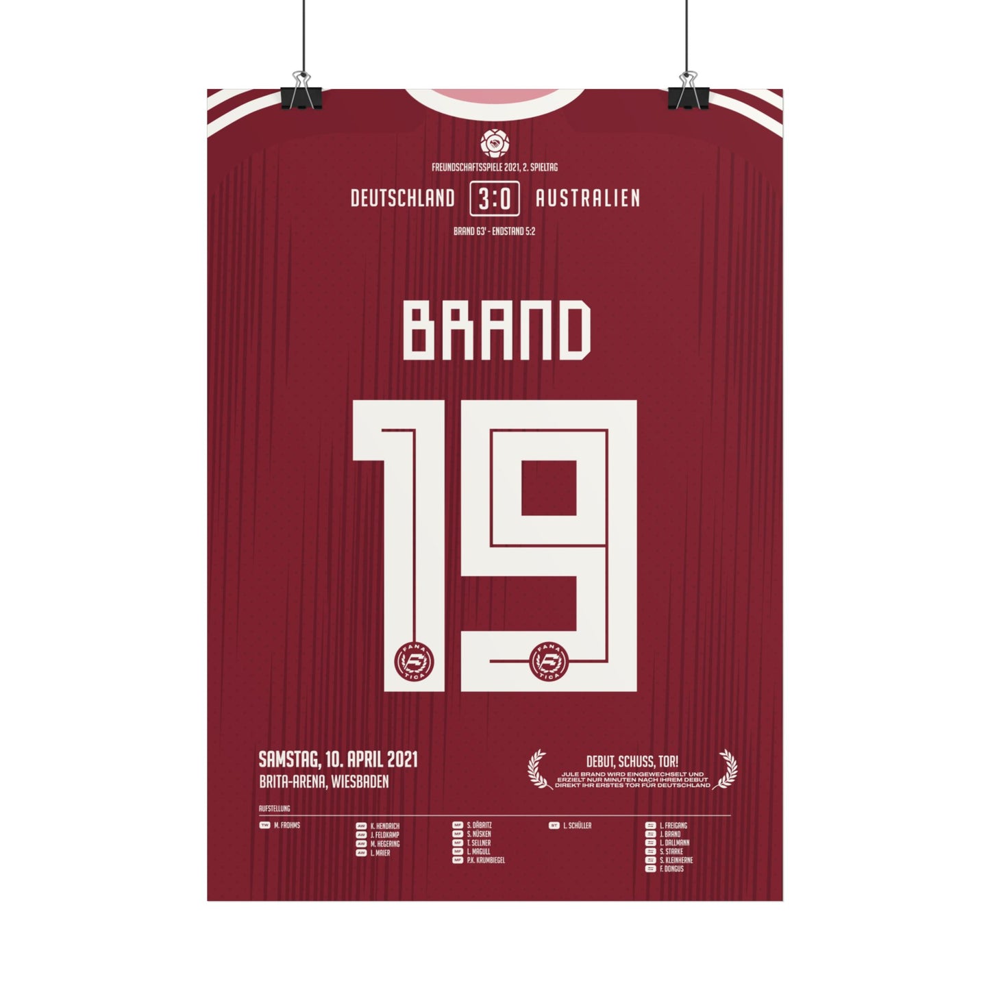 Jule Brand | 19 • "Debüt, Schuss, Tor! " • 10.04.2021