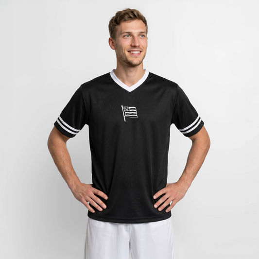 Retro-Mesh-Shirt • Fahne - Schwarz/Weiß
