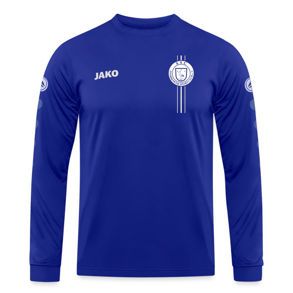 JAKO Trikot Team Langarm "Wappen-Streifen & Storkower SC" - Royalblau