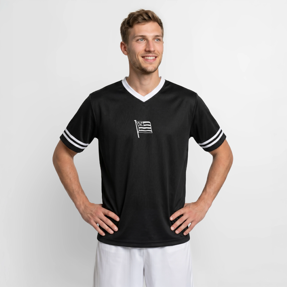 Unisex Football Mesh Shirt • Fahne - Schwarz/Weiß