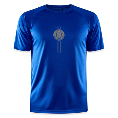 CRAFT Trainings-Shirt "Wappen-Streifen" - Royalblau
