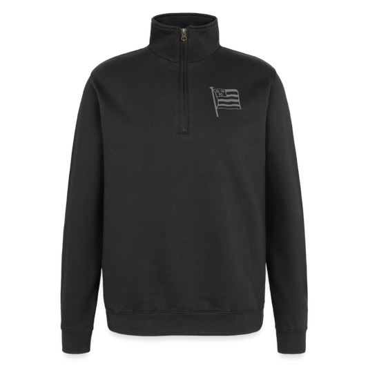 Quarter-Zip-Pullover • Fahne - Schwarz