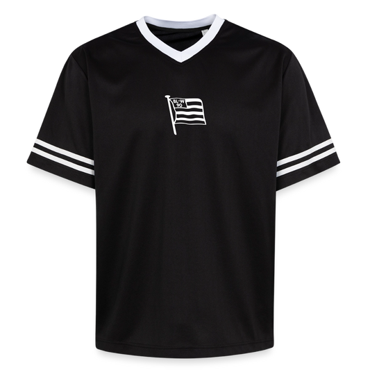 Retro-Mesh-Shirt • Fahne - Schwarz/Weiß
