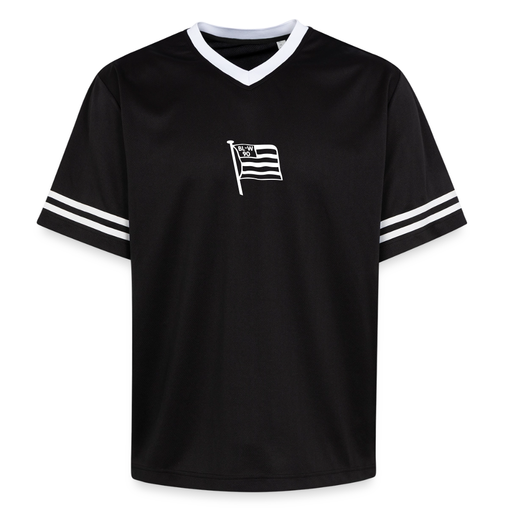 Unisex Football Mesh Shirt • Fahne - Schwarz/Weiß