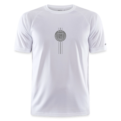 CRAFT Trainings-Shirt "Wappen-Streifen" - Weiß