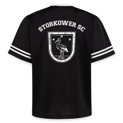 Retro-Mesh-Shirt "High School" - Schwarz/Weiß