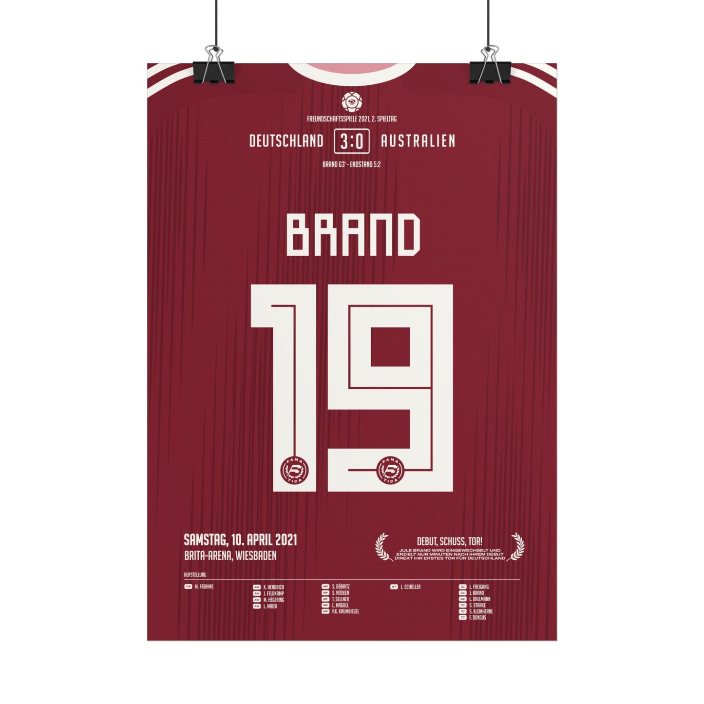 Jule Brand | 19 • "Debüt, Schuss, Tor! " • 10.04.2021