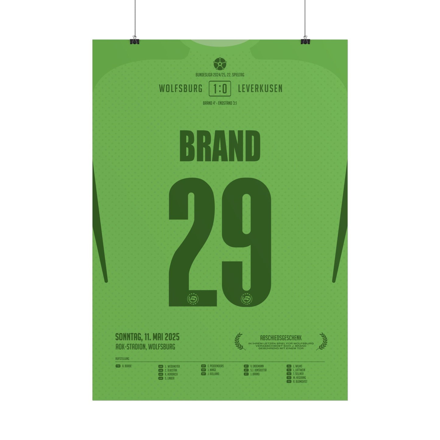 Jule Brand | 29 • "Letztes Spiel, letztes Tor – ein Abschied mit Ansage" • 11.05.2025